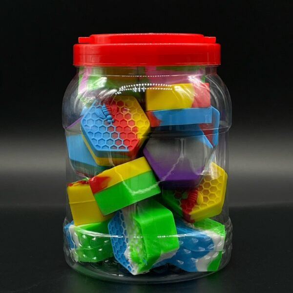 LARGE SILICONE WAX JARS MULTI COLOR 20PCS JAR (SA 53) -CY#583