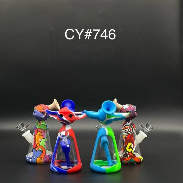 TALL BABY YODA SILICONE WATER PIPE -CY#746