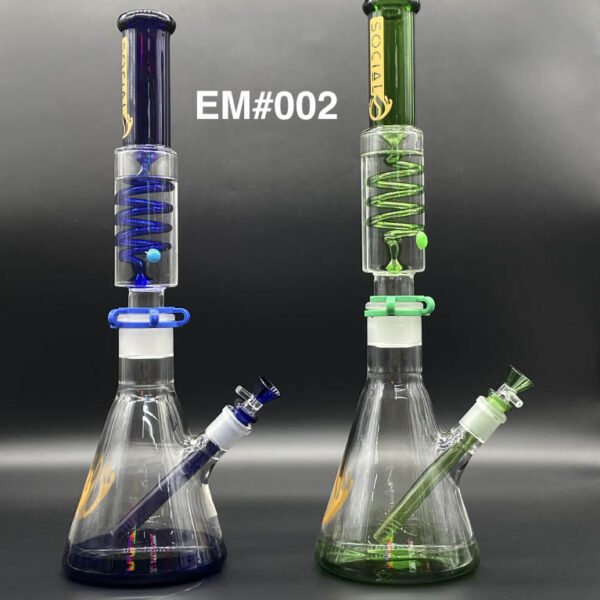 SOCIAL PERSEUS 18''  WITH COIL PERC 2 JOINT GEL BEAKER WATER PIPE (MK-06)-EM#002
