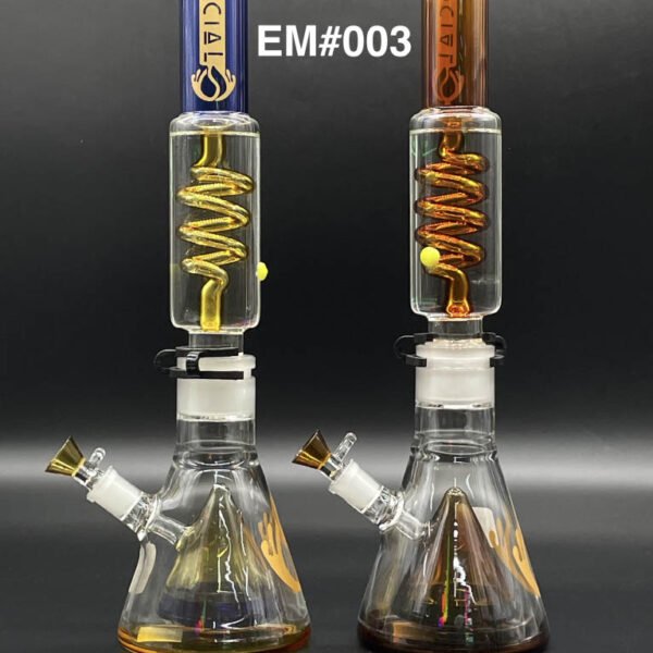 SOCIAL ZEUS CONE 16''  WITH COIL PERC 2 JOINT GEL BEAKER WATERPIPE (MK-01)-EM#003