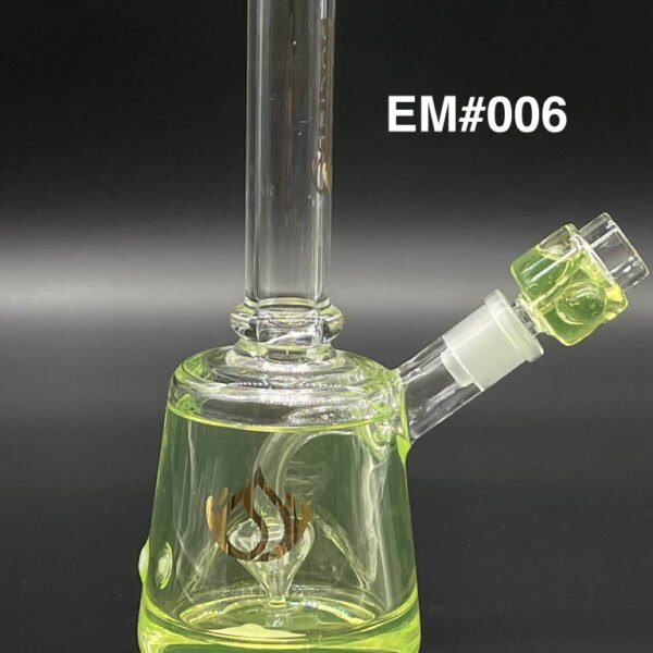 14'' HIPSTER GLASS FREEZBALL COIL  WATERPIPE (YC0030) -EM#006