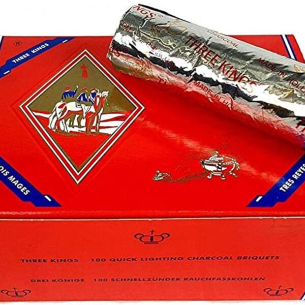 THREE KINGS 100 QUICK LIGHTING CHARCOAL BRIQUETS