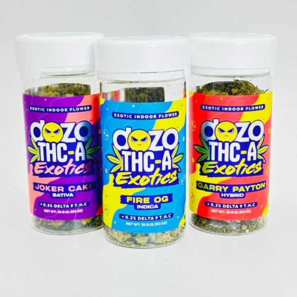 DOZO EXOTICS INDOOR THCA 10G FLOWER JAR