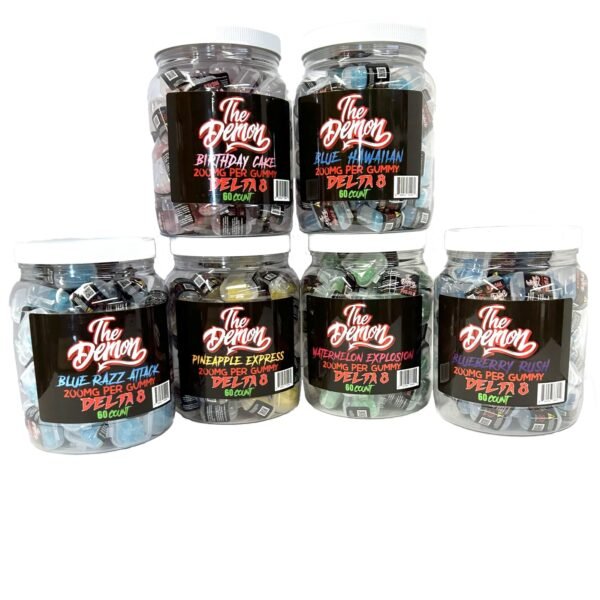 THE DEMON ASSORTED FLAVORS 200MG PER GUMMY  60CT JAR