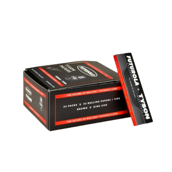 FUTUROLA X TYSON KING SIZE BROWN ROLLING PAPERS WITH TIPS 24CT (33PK)