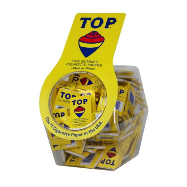 TOP FINE GUMMED CIGARETTE ROLLING PAPERS - JAR DISPLAY OF 144
