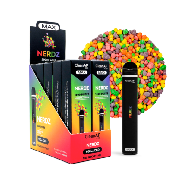 CleanAF MAX CBD 1500PUFFS DISPOSABLE NERDZ 10CT