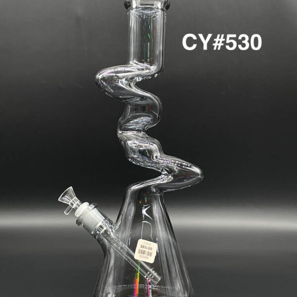 TRIPLE ZIG ZAG WATER PIPE COLOR -CY#530