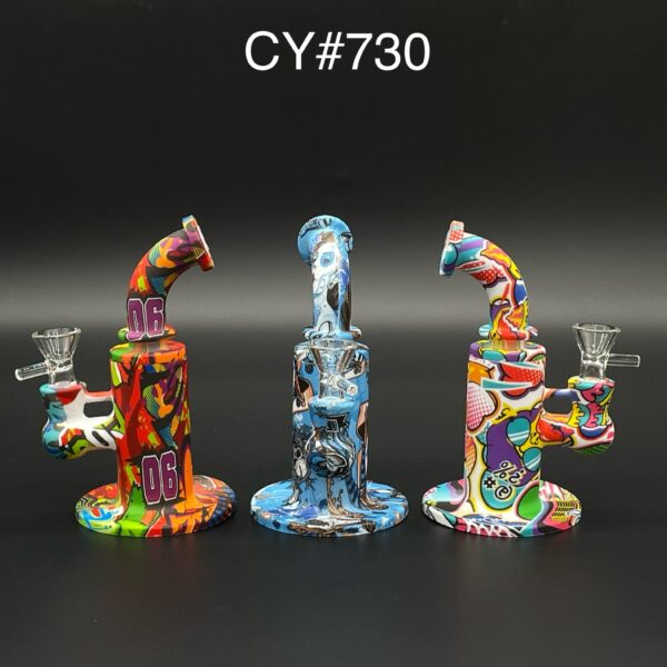 SILICONE WATER PIPE PRINTED DESIGN -CY#730