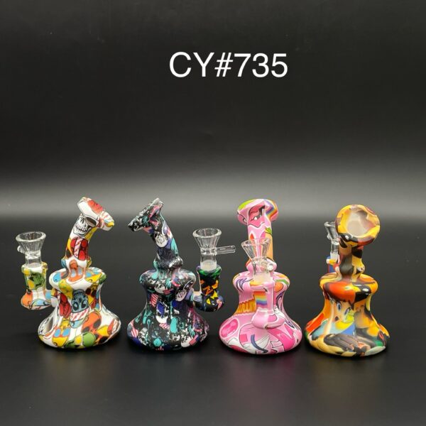 PAINTBALL DESIGN MINI SILICONE BONG -CY#735