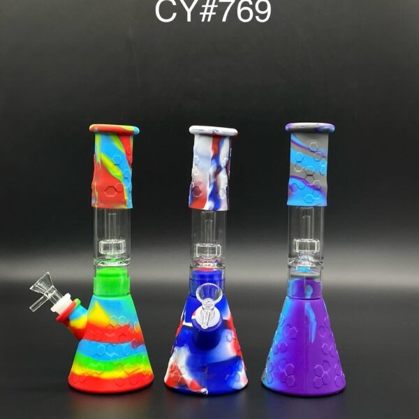 SILICONE BONG AND GLASS BONG -CY#769