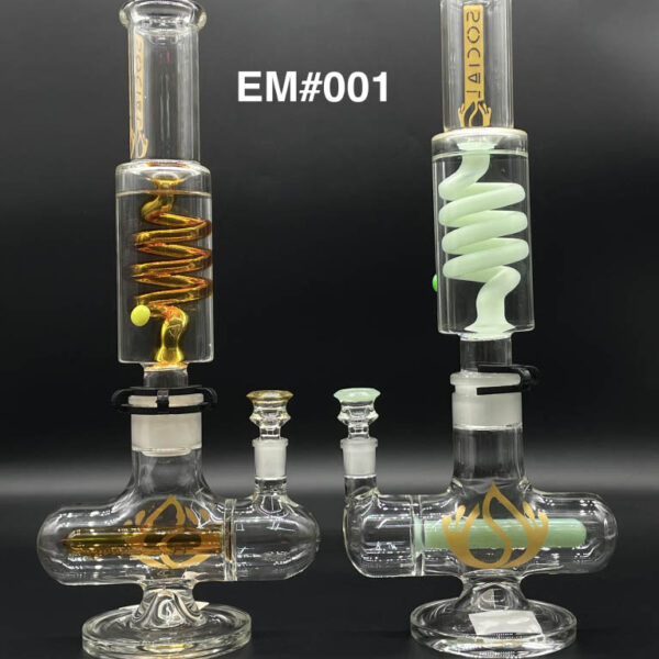 SOCIAL TROJAN 16 INCH WITH INLINE AND COIL PERC 2 JOINT GEL WATER PIPE (MK-02)-EM#001