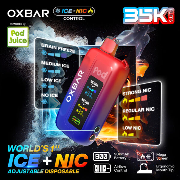 OXBAR ICE-NIC 35K PUFFS DISPOSABLE 5CT DISPLAY