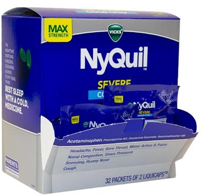 NYQUIL SEVERE COLD FLU PACKETS OF 2 LIQUICAPS 32CT