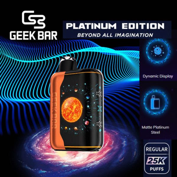 GEEK BAR PULSE X PLATINUM 25K DISPOSABLE 5CT DISPLAY