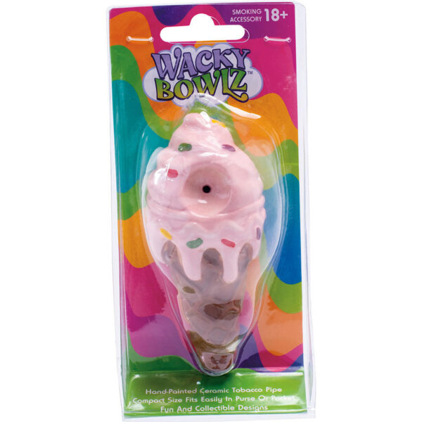 WACKY BOWLZ  CERAMIC  HAND PIPE 3.5"