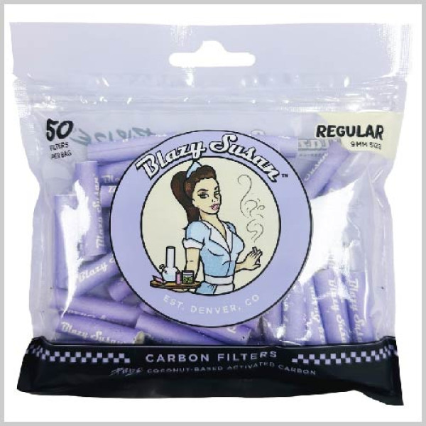 BLAZY SUSAN PURPLE FILTERS CARBON 9MM 50CT BAG
