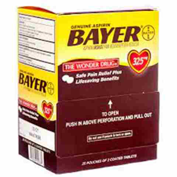 BAYER ASPIRIN (NSAID) PAIN RELIEVER FEVER REDUCER 25CT