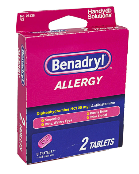 BENADRYL ALLERGY DIPHENHYDRAMINE HCL 20 PK OF 2 TABLETS