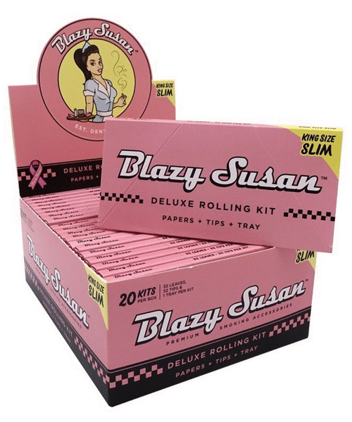 BLAZY SUSAN PINK DELUXE ROLLING KIT KING SIZE SLIM