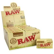 RAW ORGANIC ROLLS KING SIZE SLIM 5 METER 24CT BOX